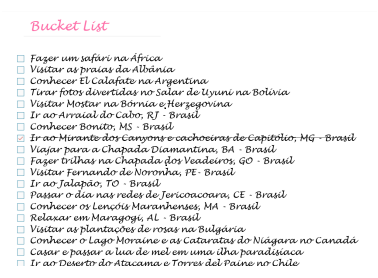 Feature Bucket list