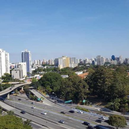 Apreciando São Paulo do alto em Vista Restaurante