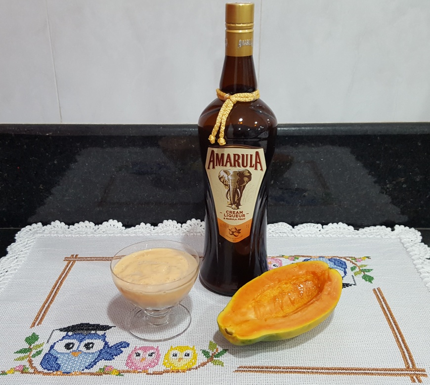 Irresistível creme de papaia com Amarula!