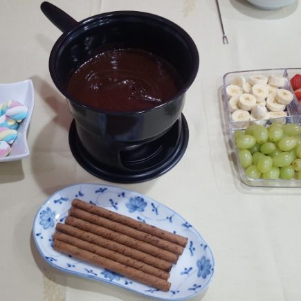 Maravilhoso fondue de chocolate!