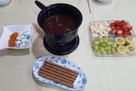 Maravilhoso fondue de chocolate!