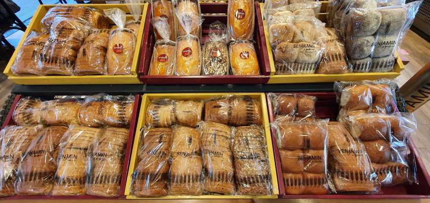 Variedade de pães do Benjamin para levar para casa