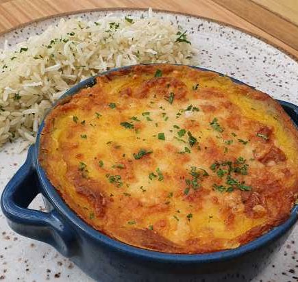 Saborosíssimo escondidinho de camarão!