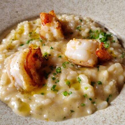 Incrível risotto de camarão com tucupi!